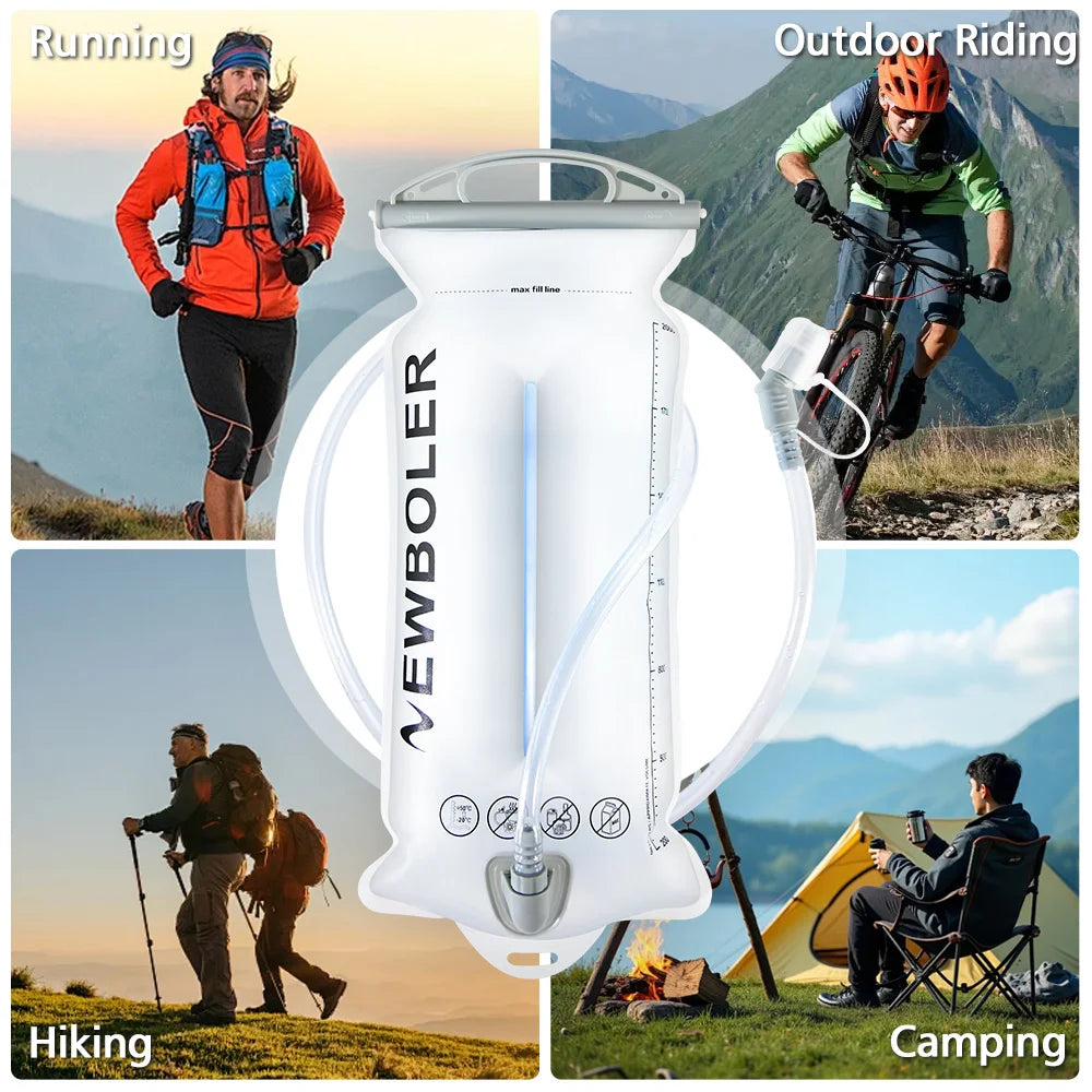 NEWBOLER  2L Water Bladder Hydration Pack Reservoir BPA Free PEVA Water Storage Bag for Camping Cycling Running Hiking