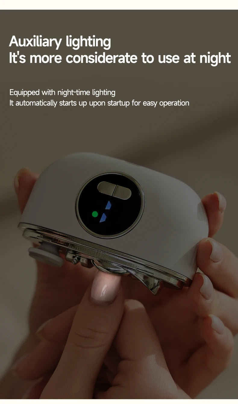 LED Electric Nail Trimmer & Polisher – Quiet Automatic Nail File with Light