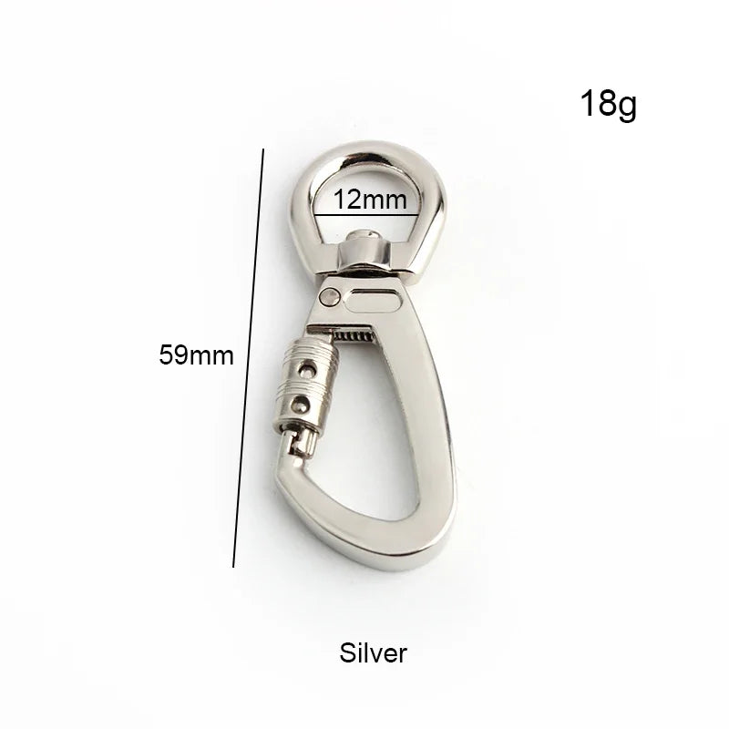 Heavy Duty Auto-Locking Carabiner Dog Leash Clip – Swivel Rotating Pet Hook