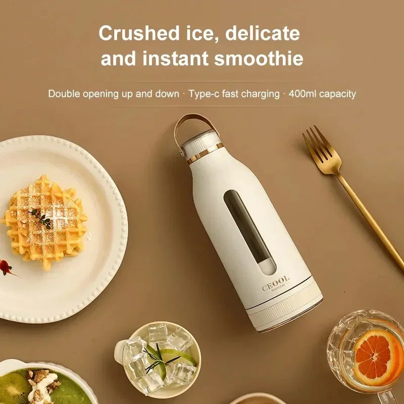400ML Portable USB Rechargeable Blender – Fresh Fruit Smoothie Maker Cup