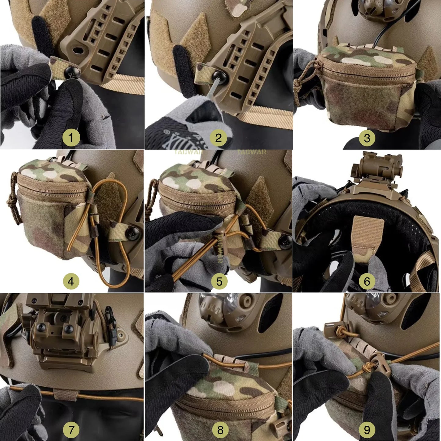 Universal Tactical Helmet Counterweight Pouch – Rear Battery Bag for Airsoft & Outdoor