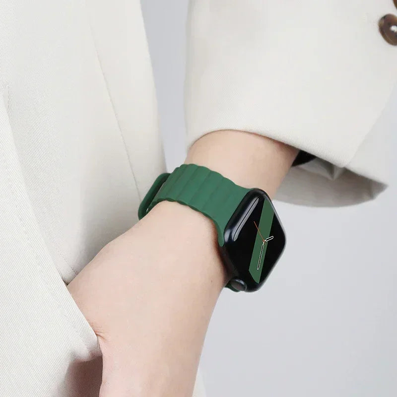 Magnetic Silicone Apple Watch Band – Sport Strap for iWatch All Series