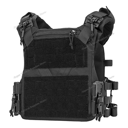 Full-Size Hunting Vest Tactical Plate Carrier MOLLE Airsoft Gear Outdoor Quick Release Fast Adjust Cummerbund Chest Rig