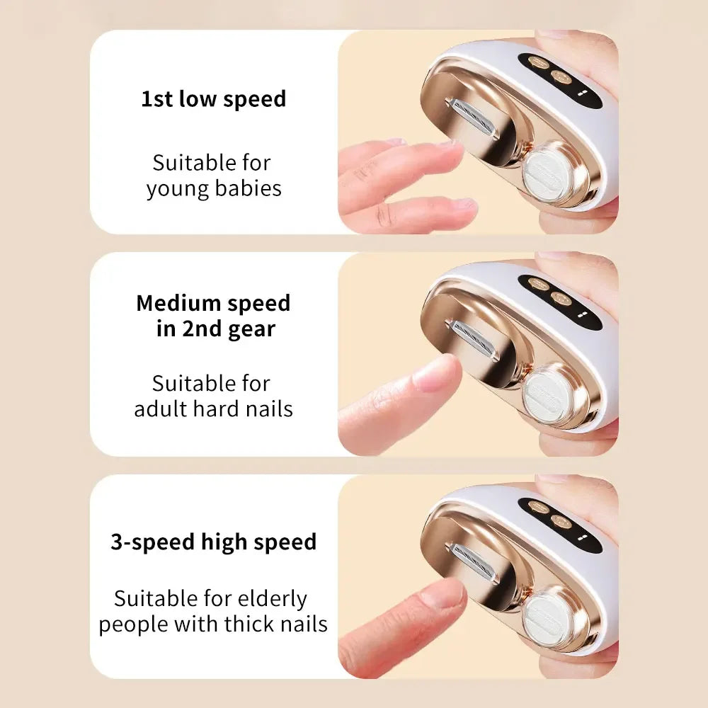 2-in-1 Electric Nail Clipper Set – Anti-Splash Trimmer for Adults & Babies