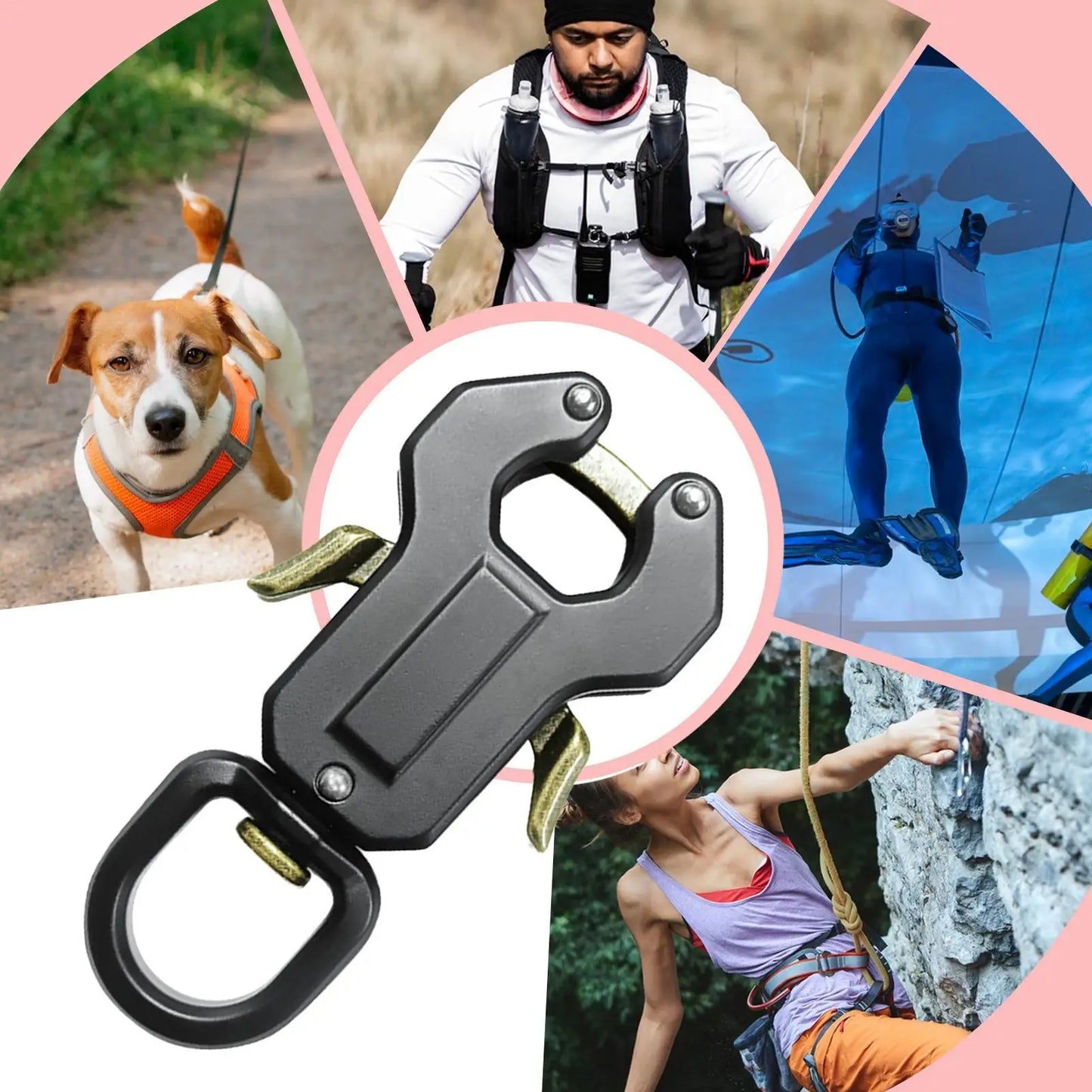 Quick Release Swivel Frog Clip Dog Leash Clasp – Metal Hardware Pet Buckle