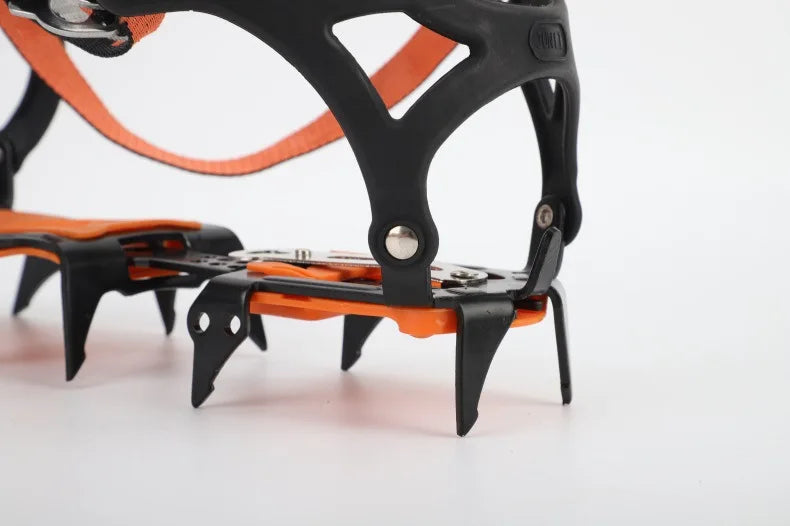 12-Tooth Stainless Steel Ice Snow Crampons – Anti-Slip Climbing Shoe Grips