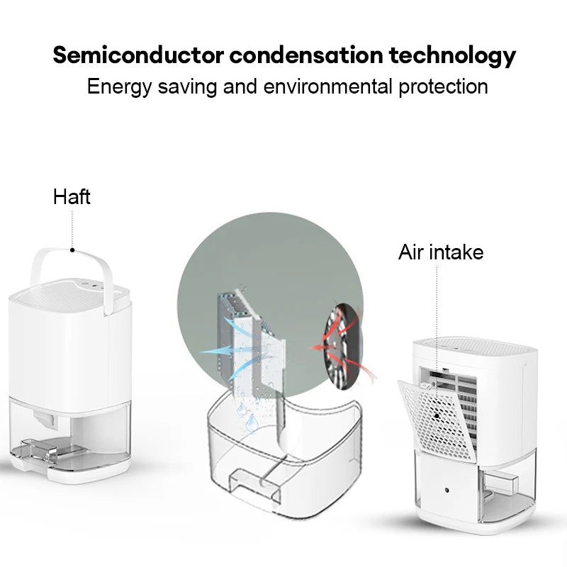 Portable Air Dehumidifier – Remove Damp Mould & Moisture for Home Office & RV (220V/110V)