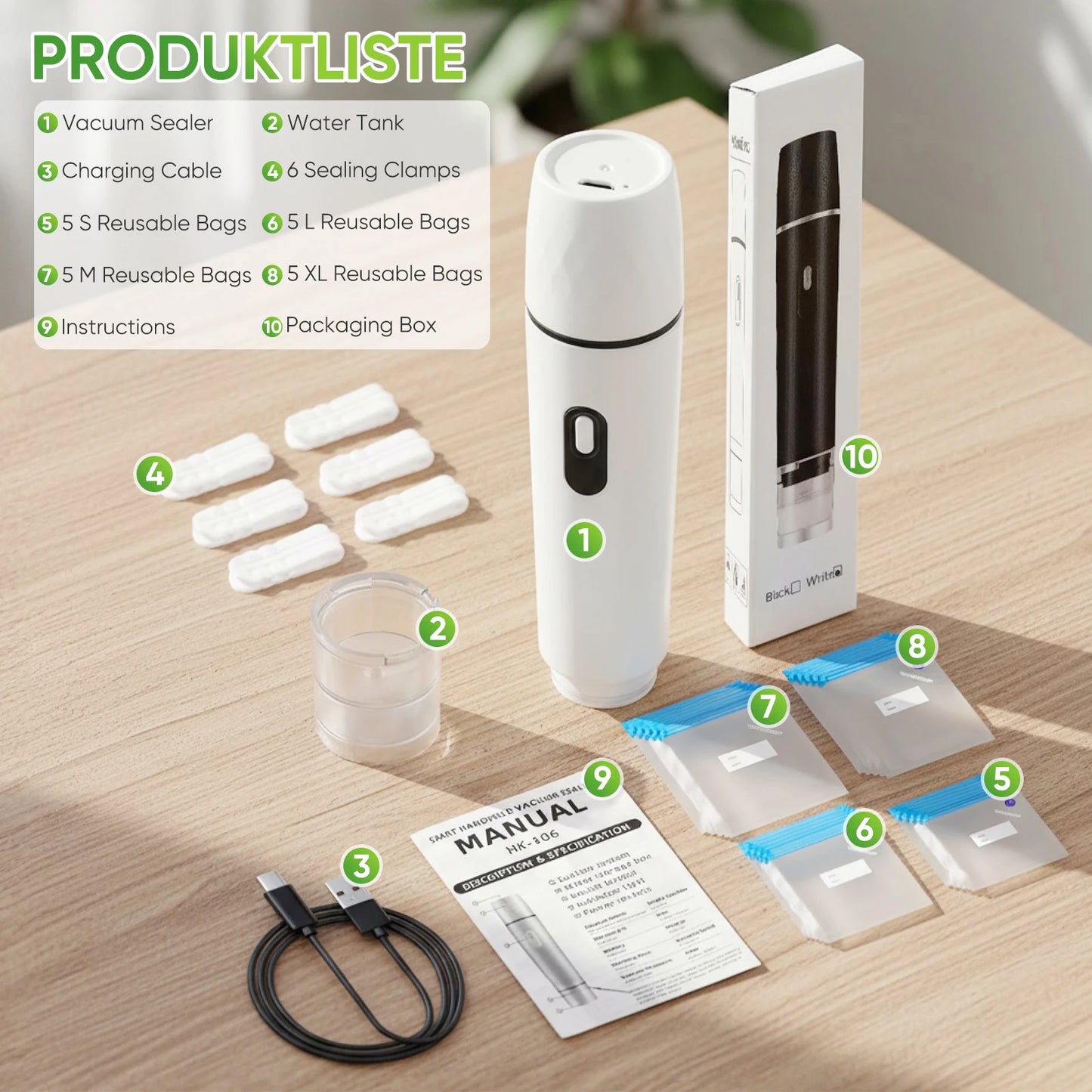 Handheld Mini Food Vacuum Sealer – Portable USB Electric Kitchen Packer