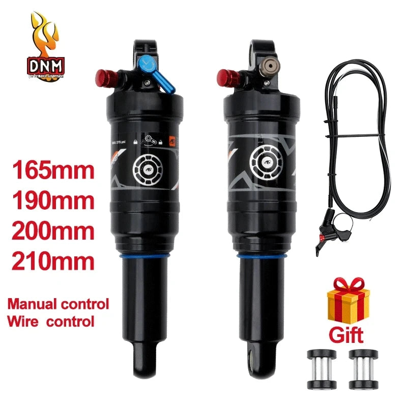 DNM AO38RC Soft Tail Mountain Bike Rear Air Shock Absorber Wire-controlled Lockable Rebound 165 190/200mm Bcycle Shock Absorber