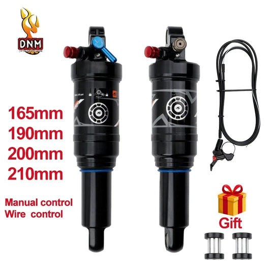 DNM AO38RC Soft Tail Mountain Bike Rear Air Shock Absorber Wire-controlled Lockable Rebound 165 190/200mm Bcycle Shock Absorber
