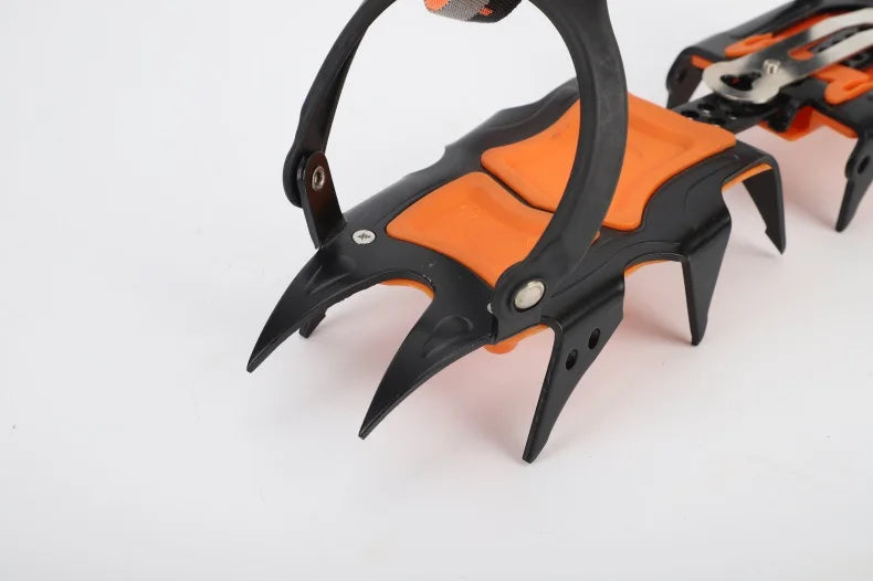 12-Tooth Stainless Steel Ice Snow Crampons – Anti-Slip Climbing Shoe Grips
