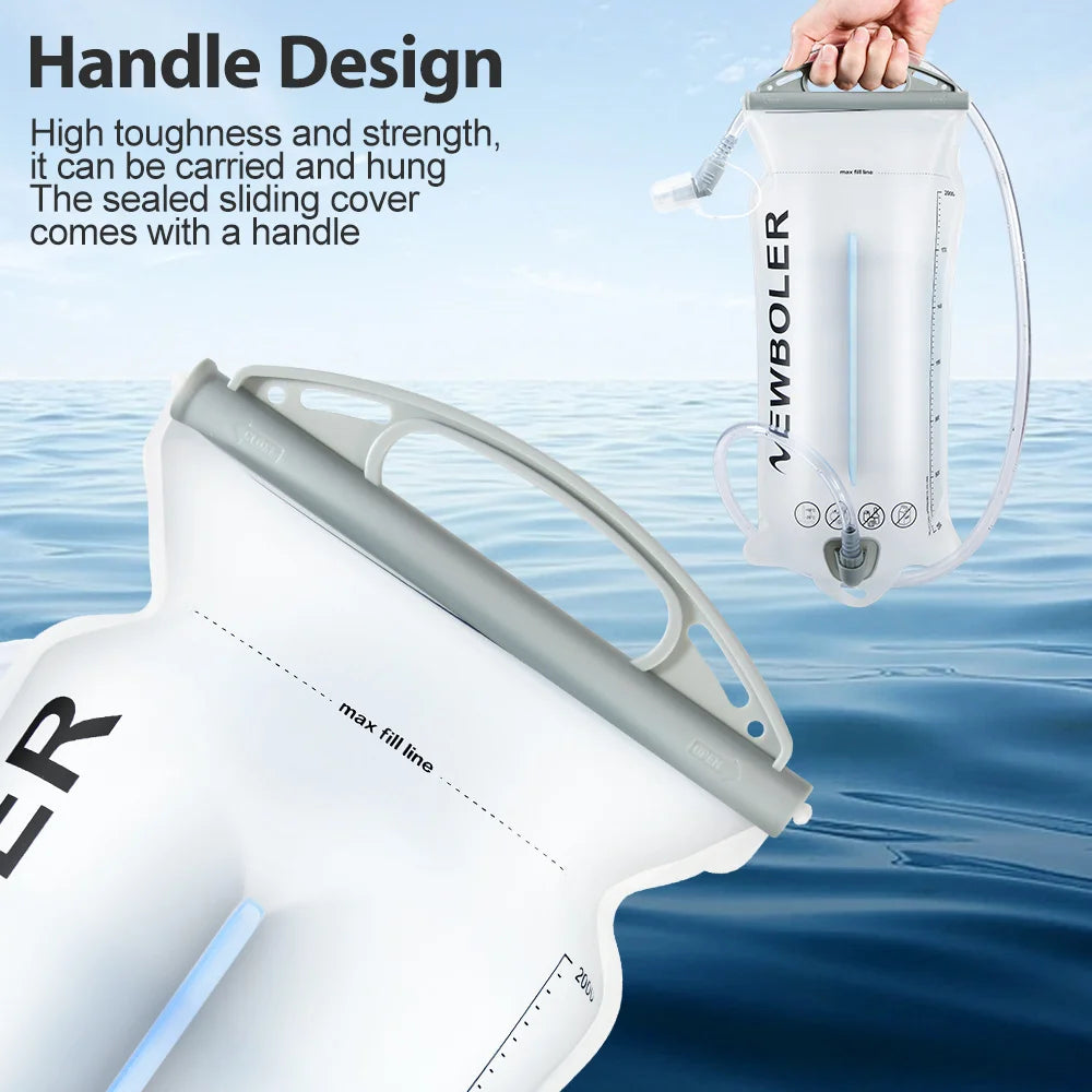 NEWBOLER  2L Water Bladder Hydration Pack Reservoir BPA Free PEVA Water Storage Bag for Camping Cycling Running Hiking