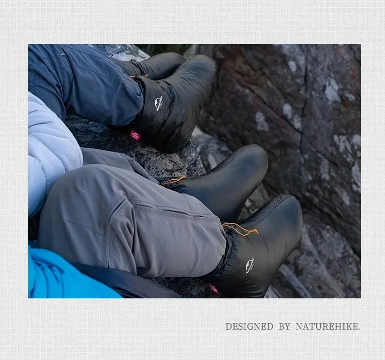 Naturehike Duck Down Foot Cover Ultralight Windproof Winter Warm Shoes Outdoor Waterproof Traveling Hiking Camping Shoes Cover