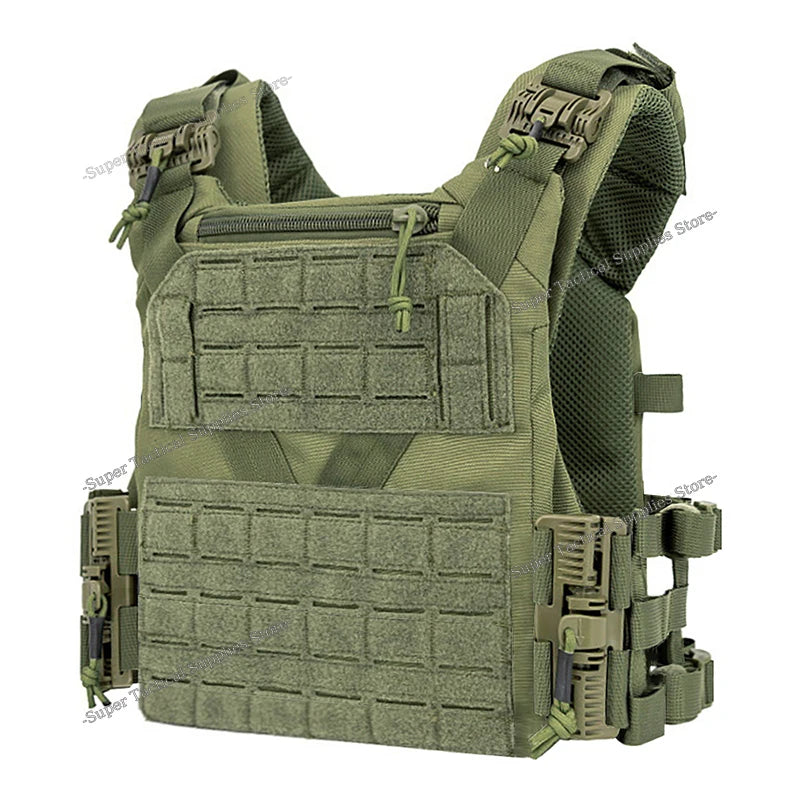Full-Size Hunting Vest Tactical Plate Carrier MOLLE Airsoft Gear Outdoor Quick Release Fast Adjust Cummerbund Chest Rig