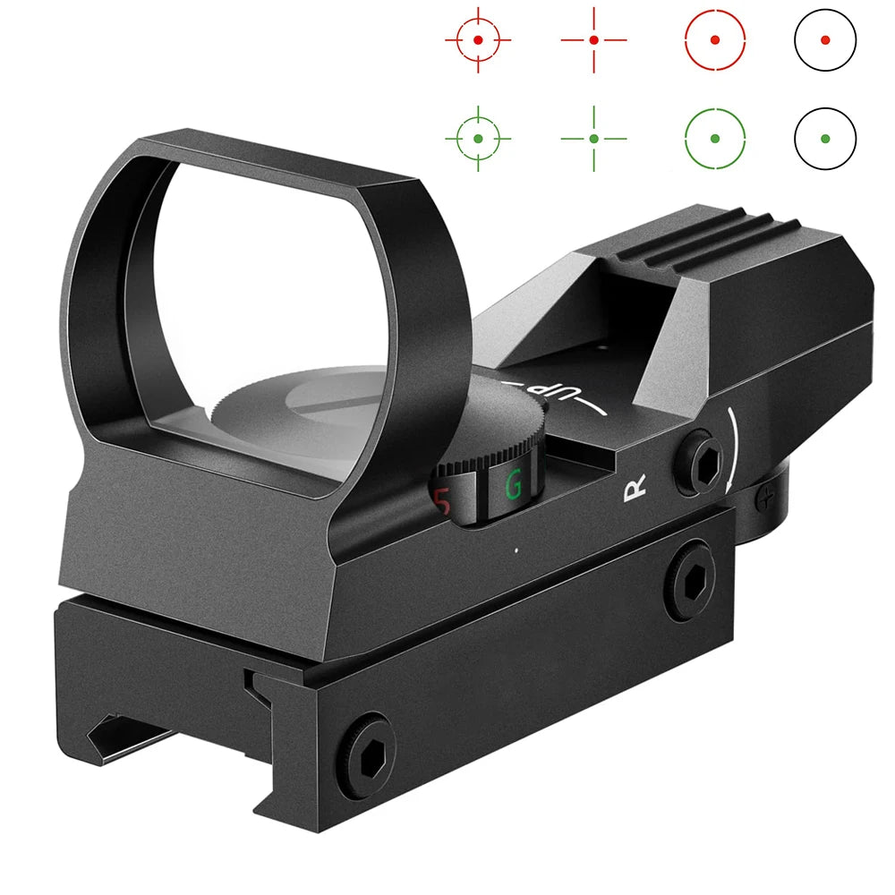 Tactical Red & Green Dot Reflex Sight Scope – Hunting Optics with 20mm Rail Mount