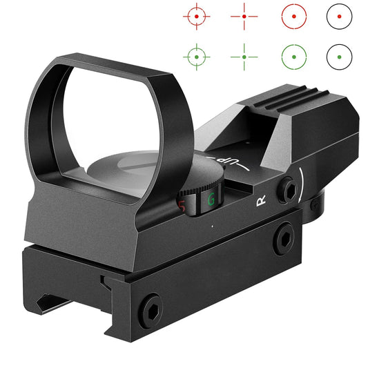 Tactical Red & Green Dot Reflex Sight Scope – Hunting Optics with 20mm Rail Mount