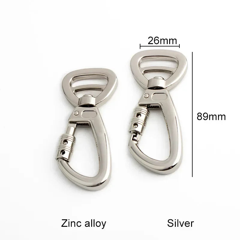 Heavy Duty Auto-Locking Carabiner Dog Leash Clip – Swivel Rotating Pet Hook