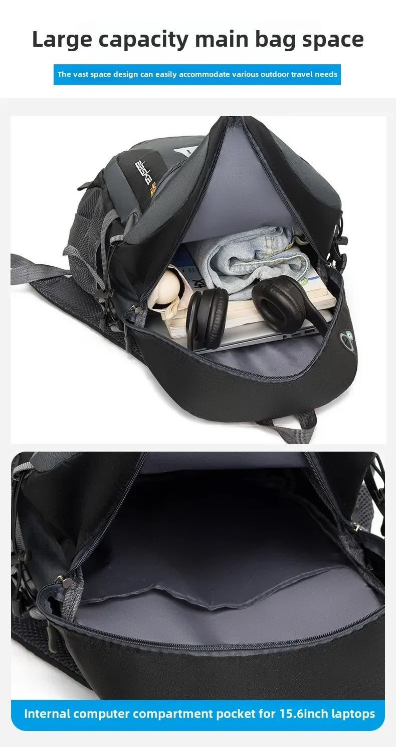 Large Capacity Outdoor Travel Backpack – Waterproof Camping Hiking Mountaineering Bag