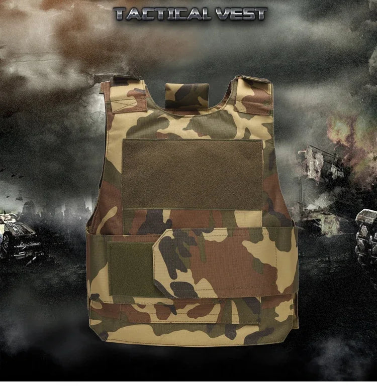 800D CP Camo Tactical Vest – Multifunctional Armor Plate Carrier for Airsoft & Hunting