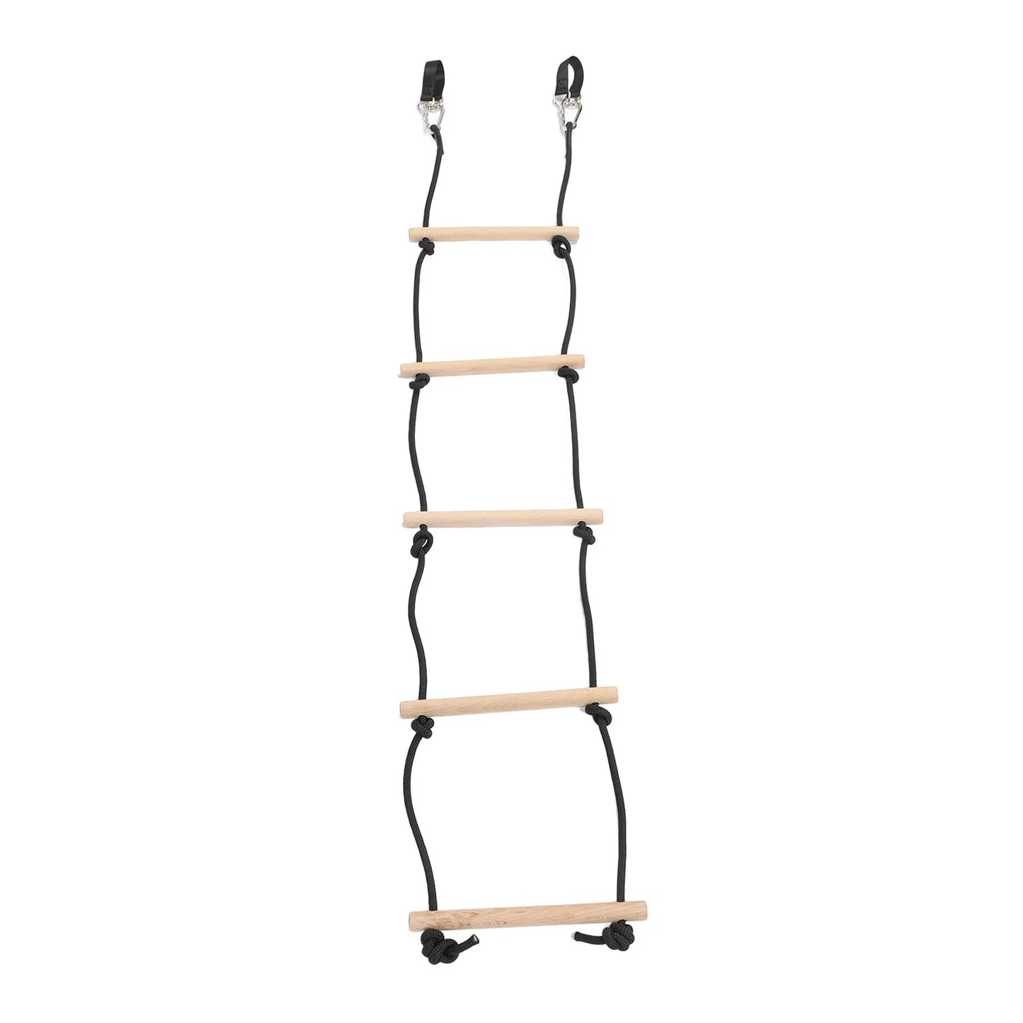 Kids Hanging Ladder Multifunctional Easy To Use Kids Swing Rope Ladder 5 Steps 100kg Prevent Slip Wooden for Playground