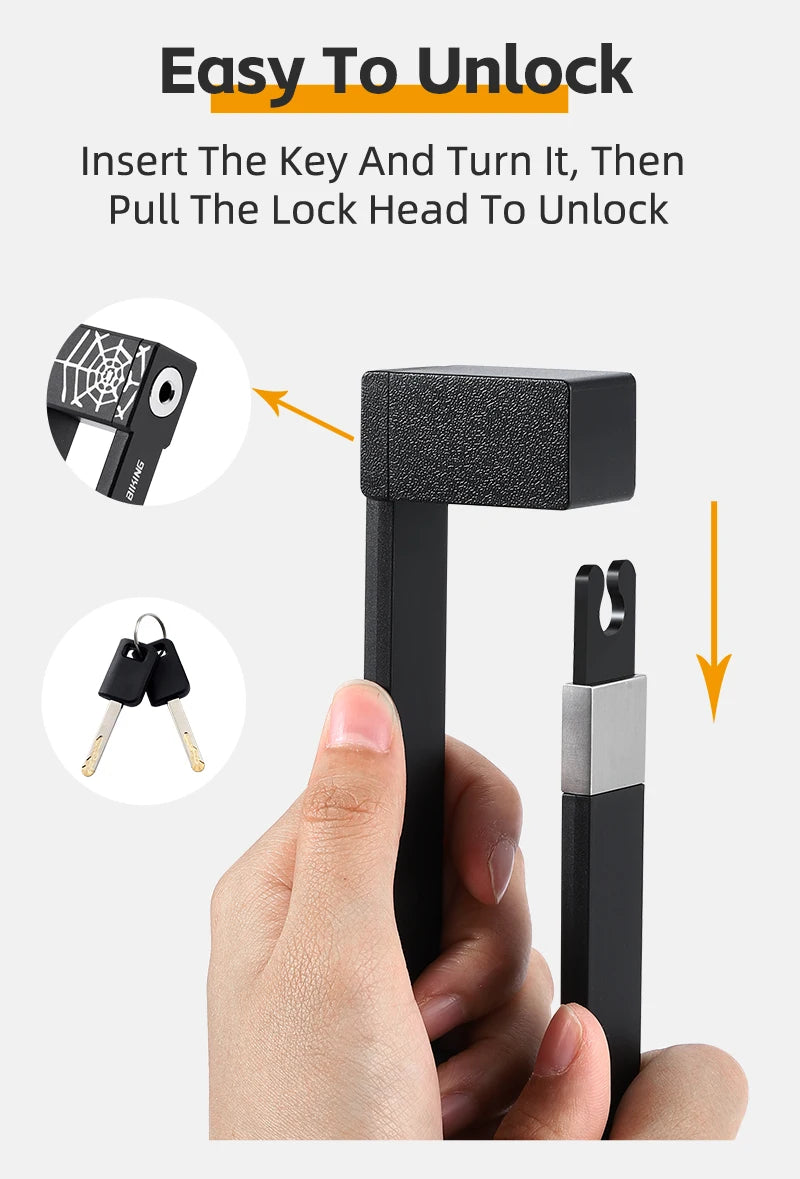 WEST BIKING Foldable Bike Lock Key Strong Security Anti-theft Bicycle Password Lock Heavy Chain Cable Padlock Motorcycle Lock