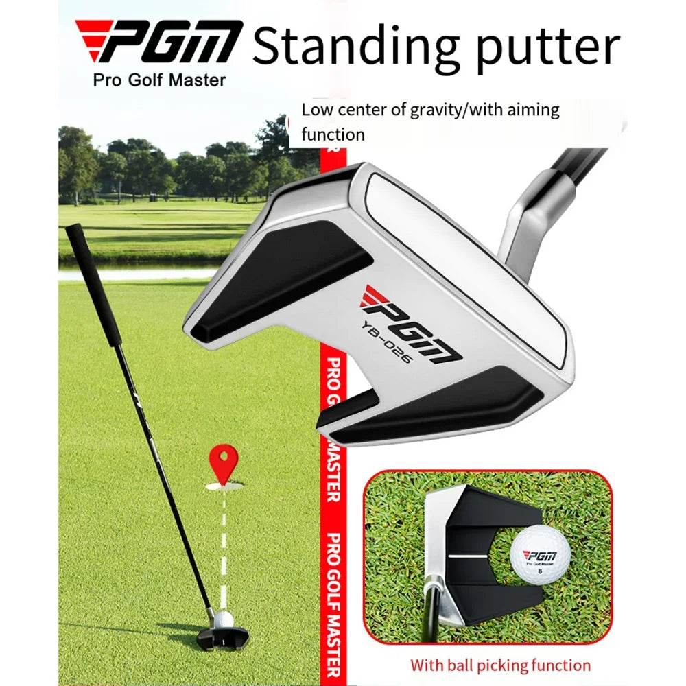 PGM Golf Club Stainless Steel Shaft Putter Standing Golf Putter Low Center of Gravity Stable Carbon Rod Body Golf Supplies