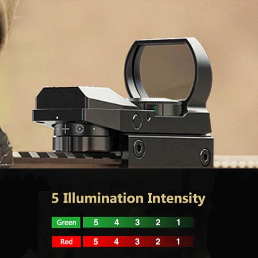 Tactical Red & Green Dot Reflex Sight Scope – Hunting Optics with 20mm Rail Mount