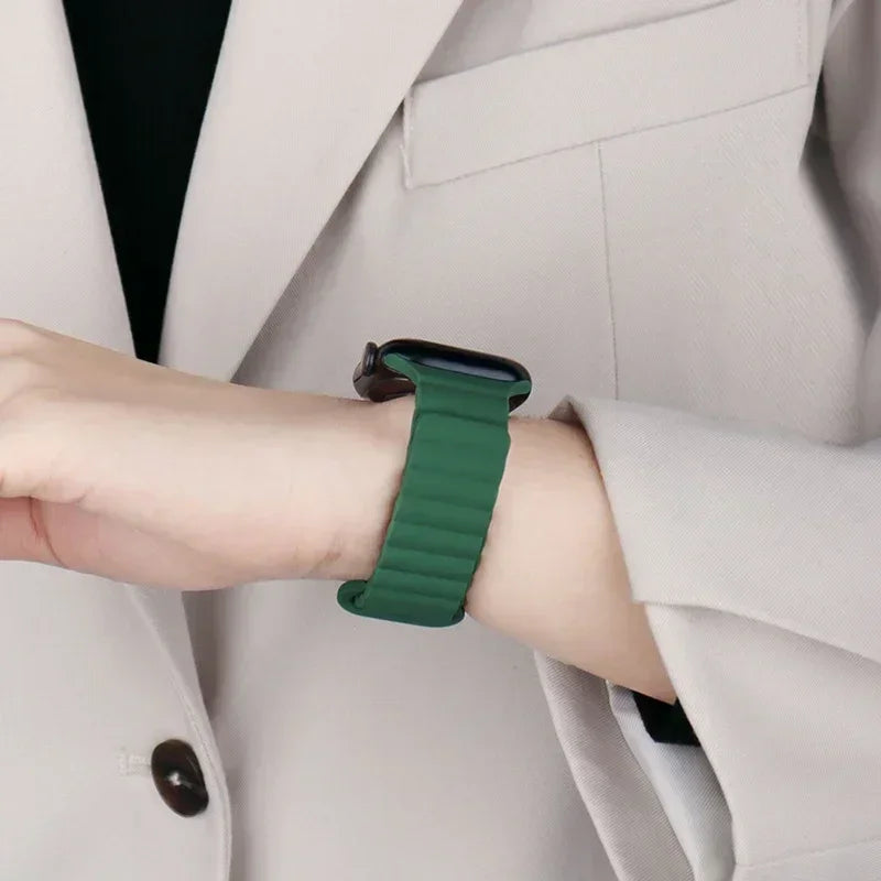 Magnetic Silicone Apple Watch Band – Sport Strap for iWatch All Series