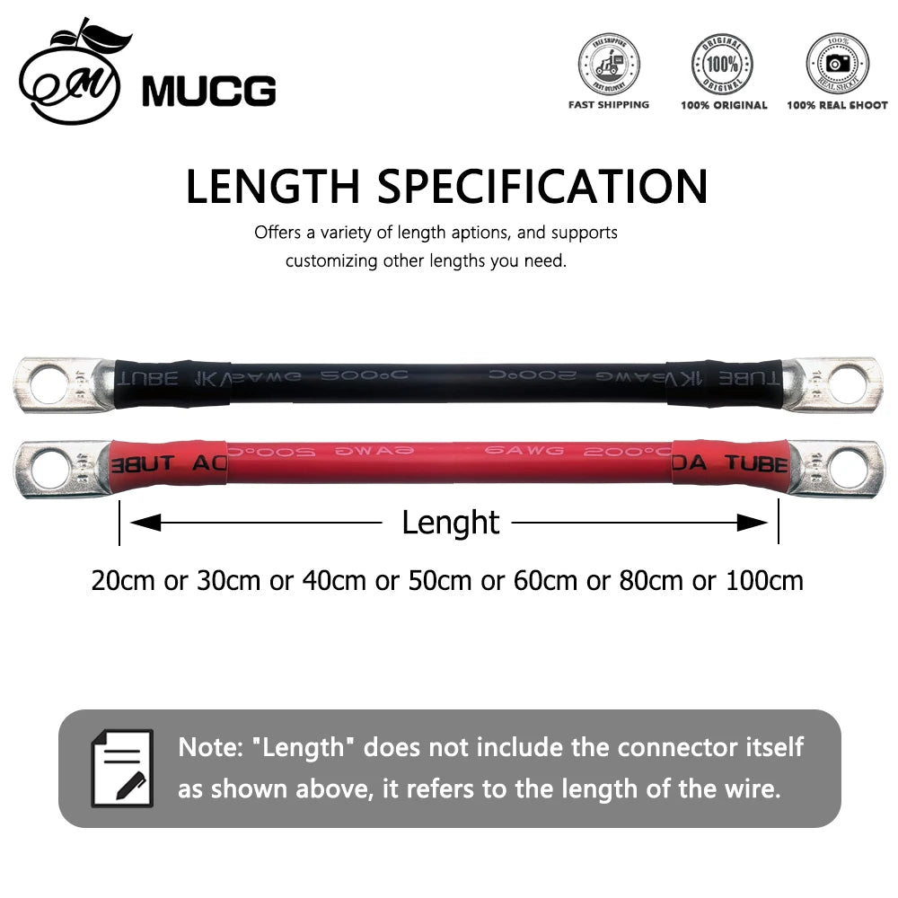 Flexible Silicone Car Battery Cable – Heavy Duty Ring Terminal Wire (2AWG 4AWG 6AWG)