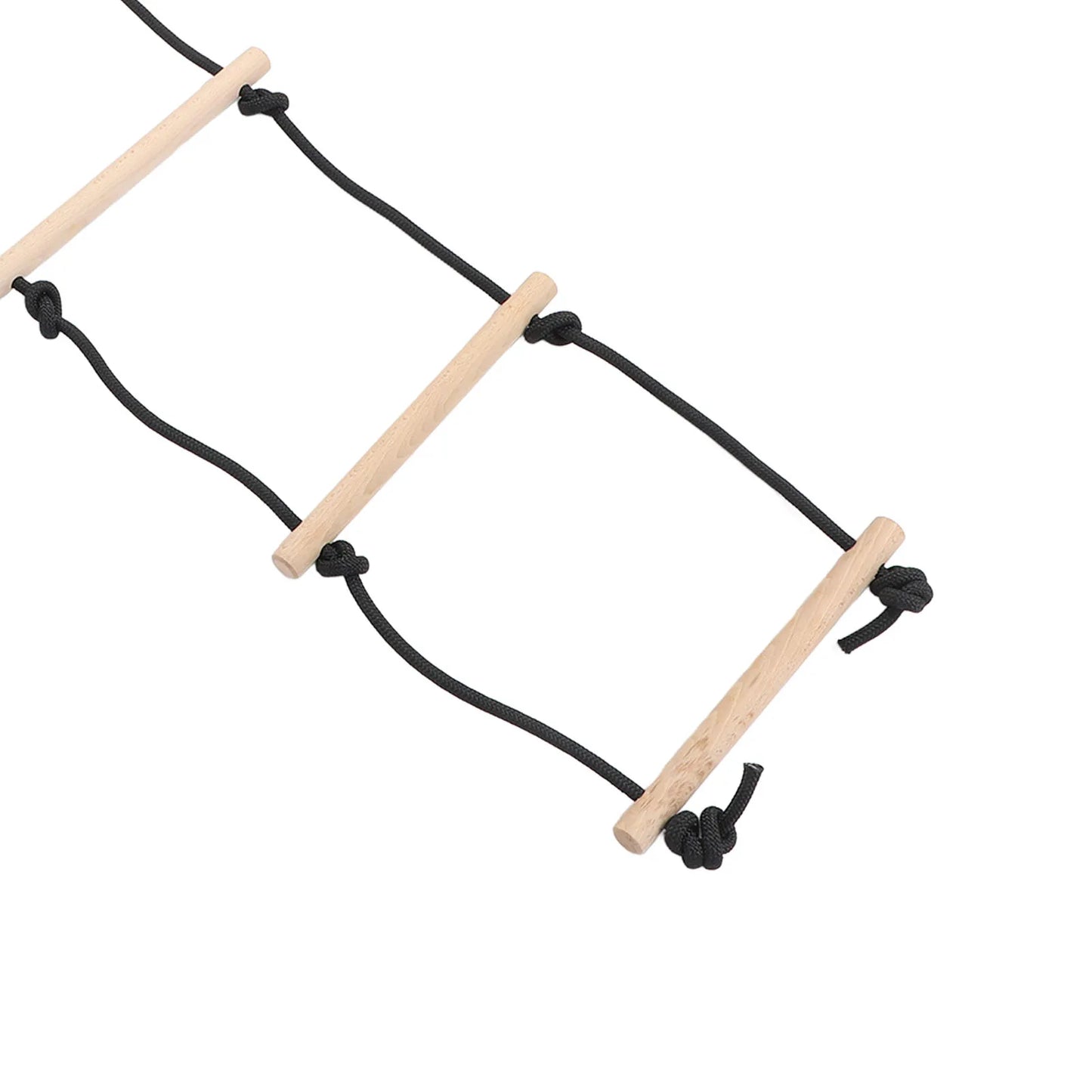 Kids Hanging Ladder Multifunctional Easy To Use Kids Swing Rope Ladder 5 Steps 100kg Prevent Slip Wooden for Playground