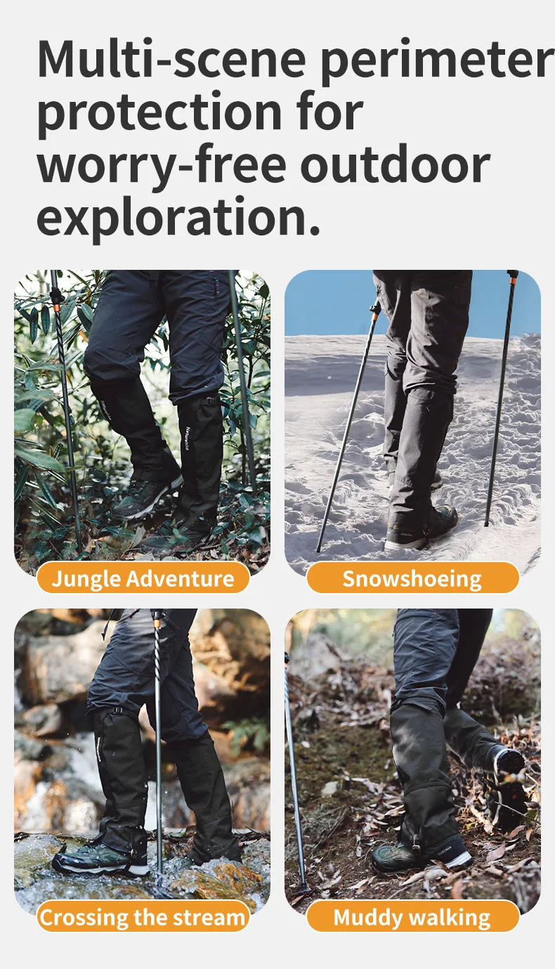 Naturehike 2024 New Outdoor Hiking Gaiters Leg Protective Leggings Snow-proof Water-repellent Mountaineering Walking Shoe Cover