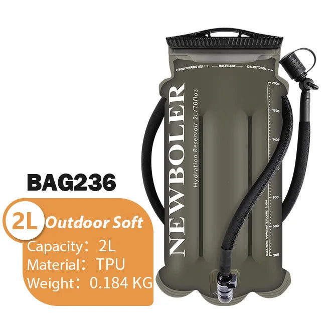 NEWBOLER  2L-3L TPU Water Bag Sports Backpack Bicycle Riding Water Bag Food Grade Outdoor Drinking Water Bag Camping Water Bag
