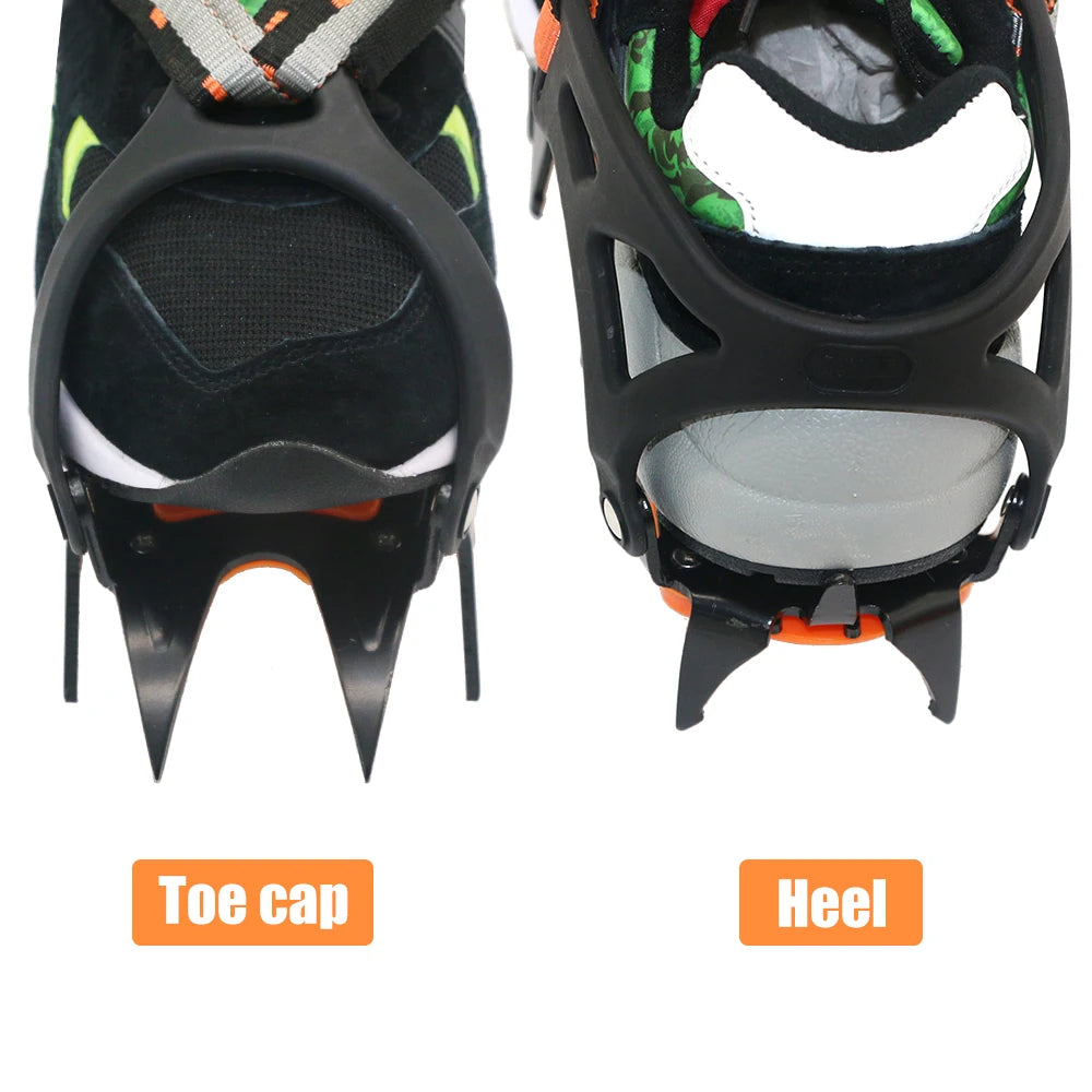12-Tooth Stainless Steel Ice Snow Crampons – Anti-Slip Climbing Shoe Grips