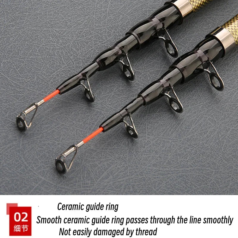 For Carp Fishing Rod Feeder Hard FRP Carbon Fiber Portable Durable Ultra Light Telescopic Travel Pole 1.8/2.1/3.0/3.6M