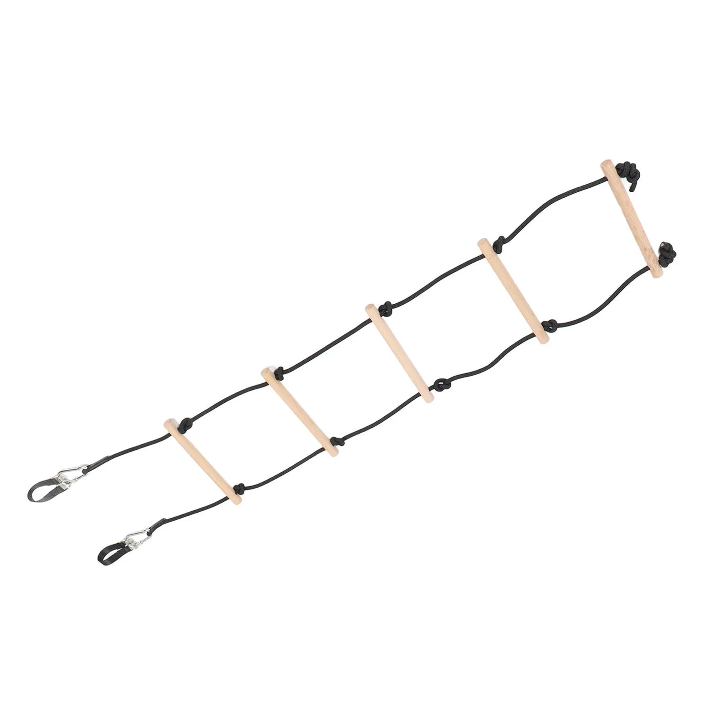 Kids Hanging Ladder Multifunctional Easy To Use Kids Swing Rope Ladder 5 Steps 100kg Prevent Slip Wooden for Playground