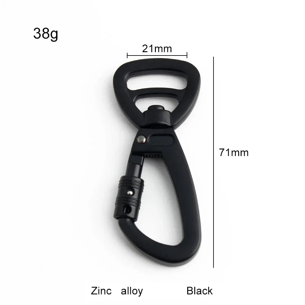 Heavy Duty Auto-Locking Carabiner Dog Leash Clip – Swivel Rotating Pet Hook