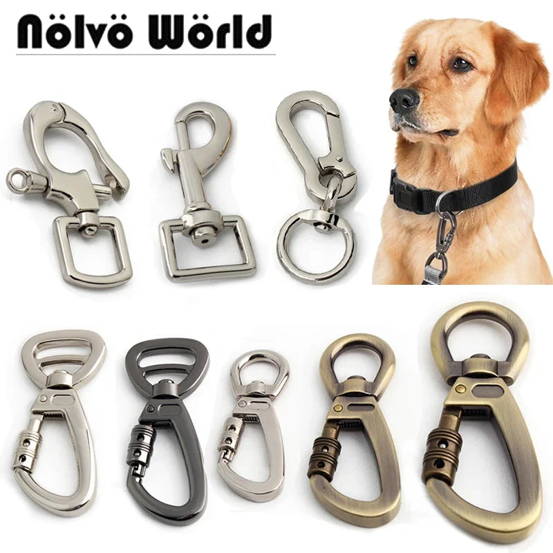 Heavy Duty Auto-Locking Carabiner Dog Leash Clip – Swivel Rotating Pet Hook