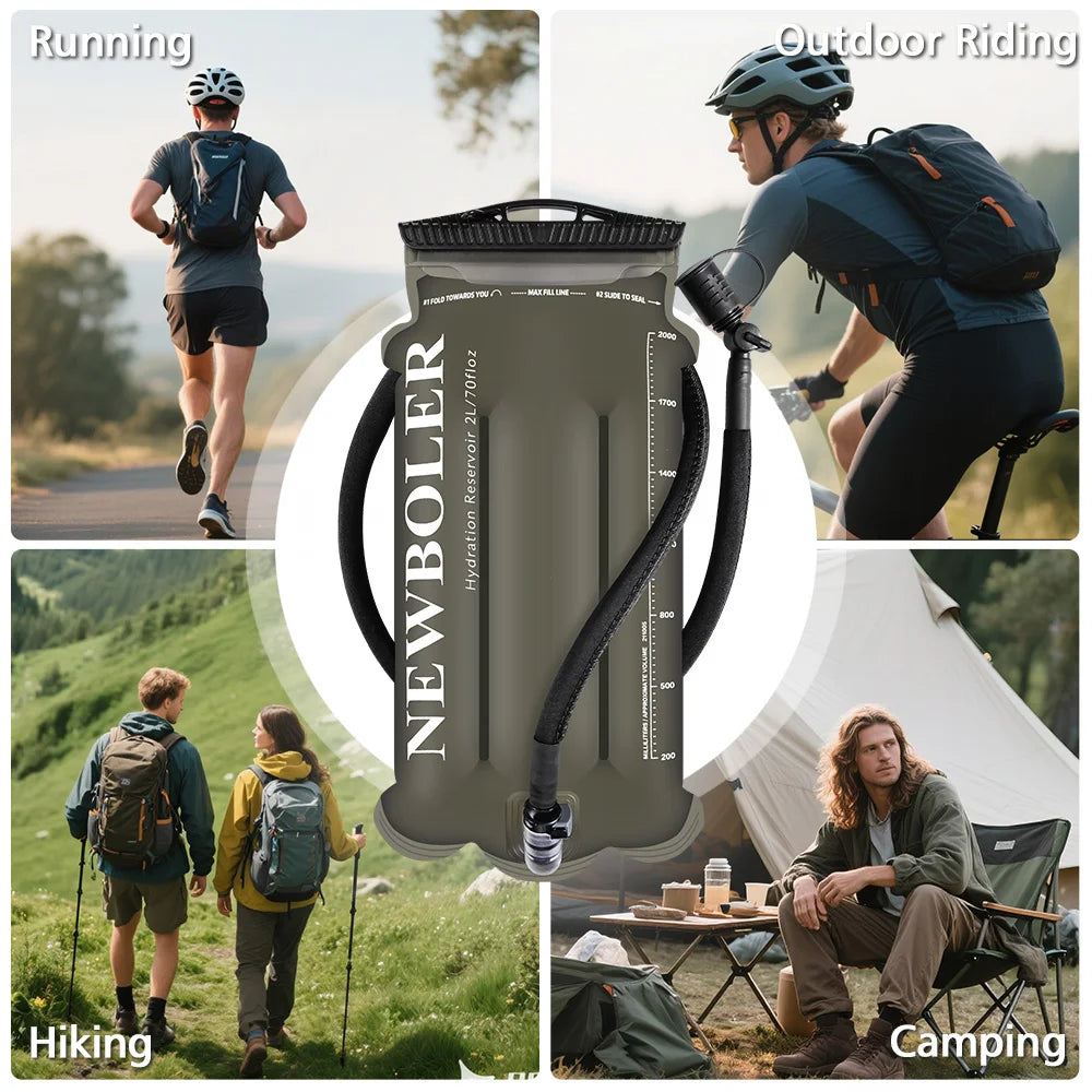 NEWBOLER  2L-3L TPU Water Bag Sports Backpack Bicycle Riding Water Bag Food Grade Outdoor Drinking Water Bag Camping Water Bag