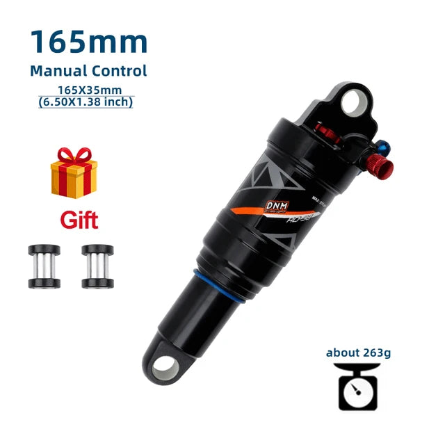DNM AO38RC Soft Tail Mountain Bike Rear Air Shock Absorber Wire-controlled Lockable Rebound 165 190/200mm Bcycle Shock Absorber