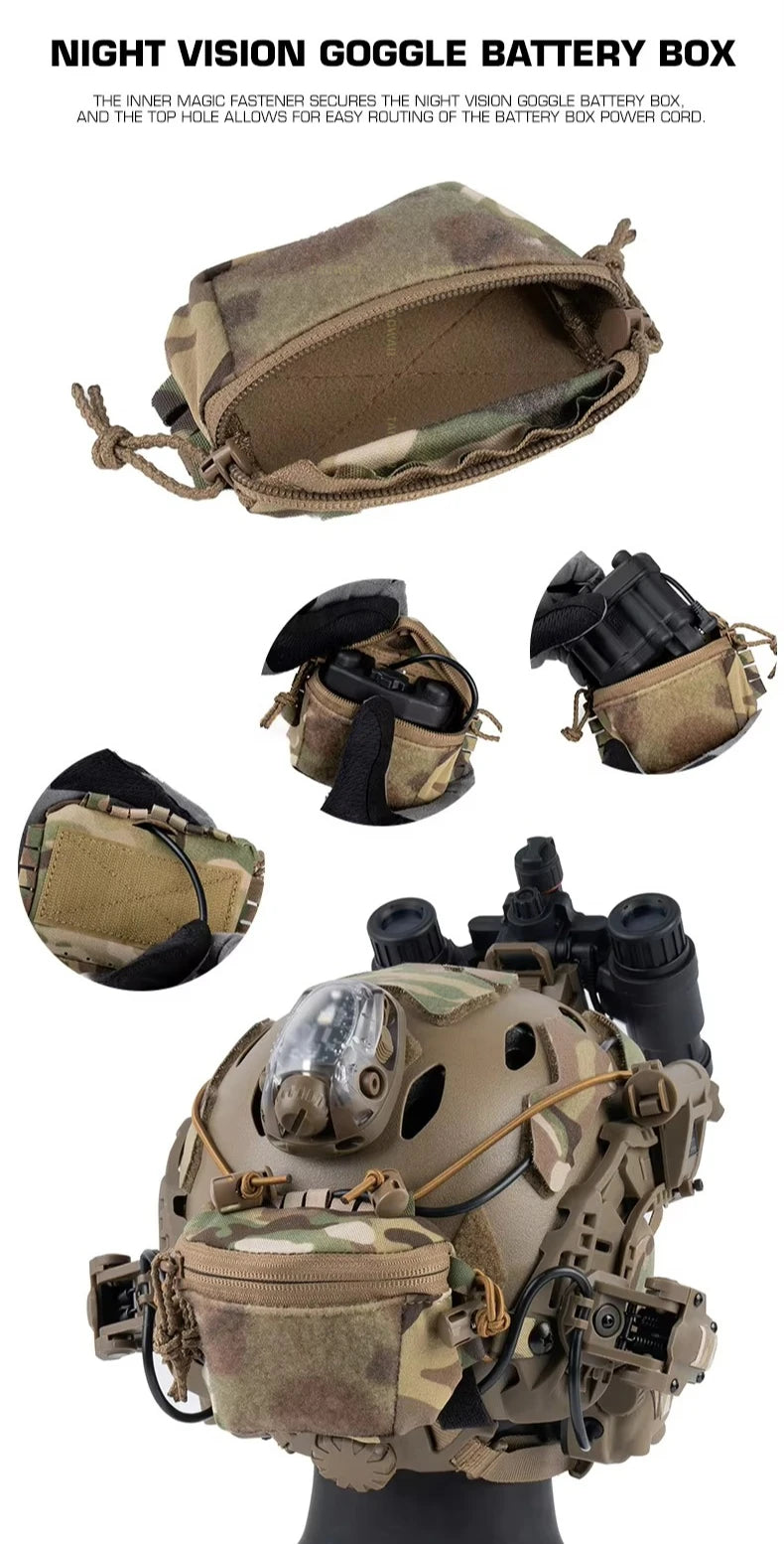 Universal Tactical Helmet Counterweight Pouch – Rear Battery Bag for Airsoft & Outdoor