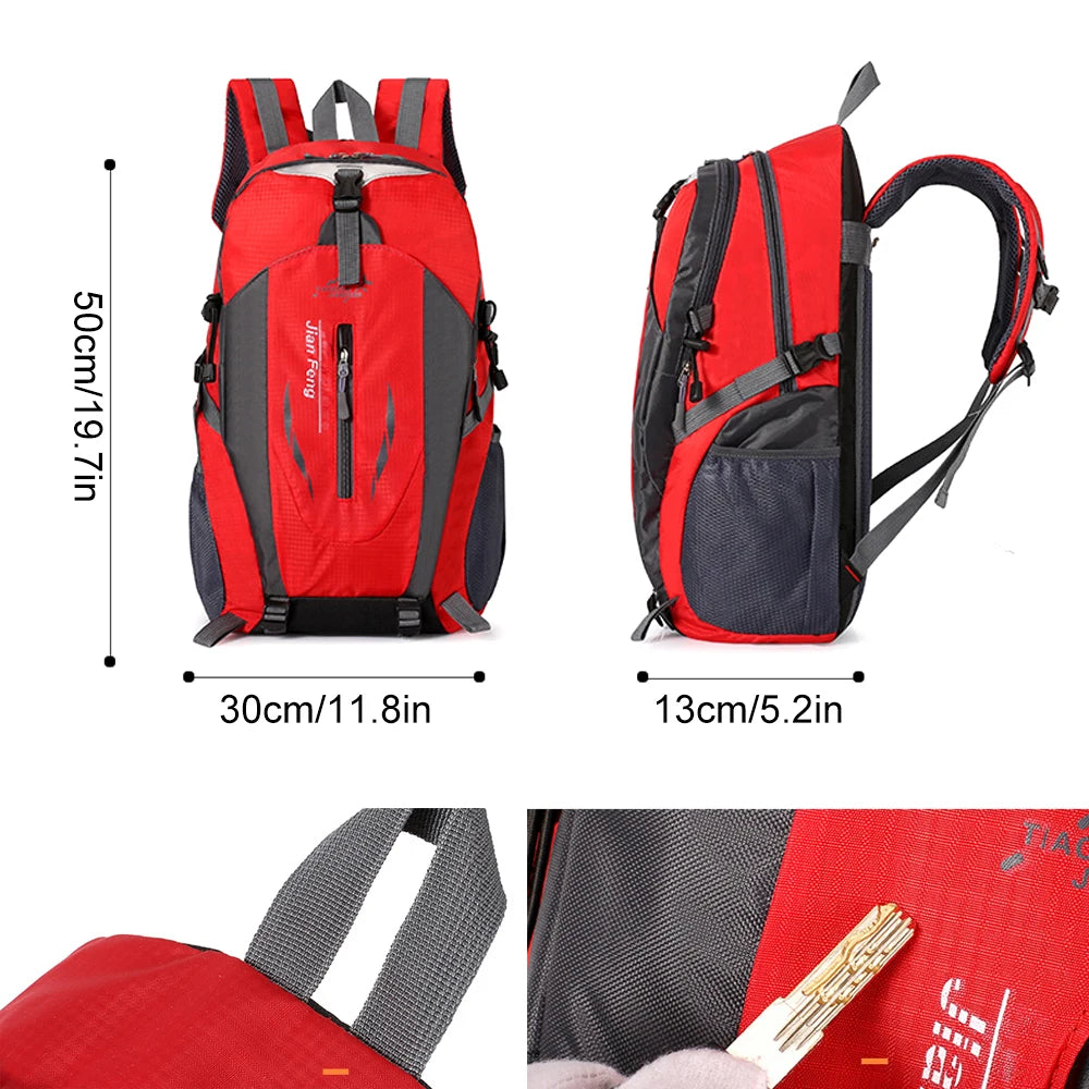 40L Waterproof Hiking Backpack – Lightweight Anti-Tear Camping Daypack with Laptop Compartment