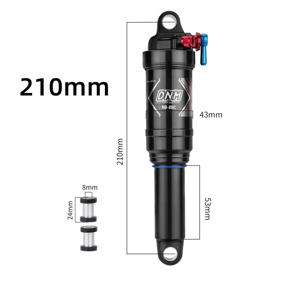 Bicycle Air Shock Absorber 165/190/200/210mm/230mm Soft Tail Mountain Bike Air Pressure Back Chamber MTB Rear Shock Absorbers