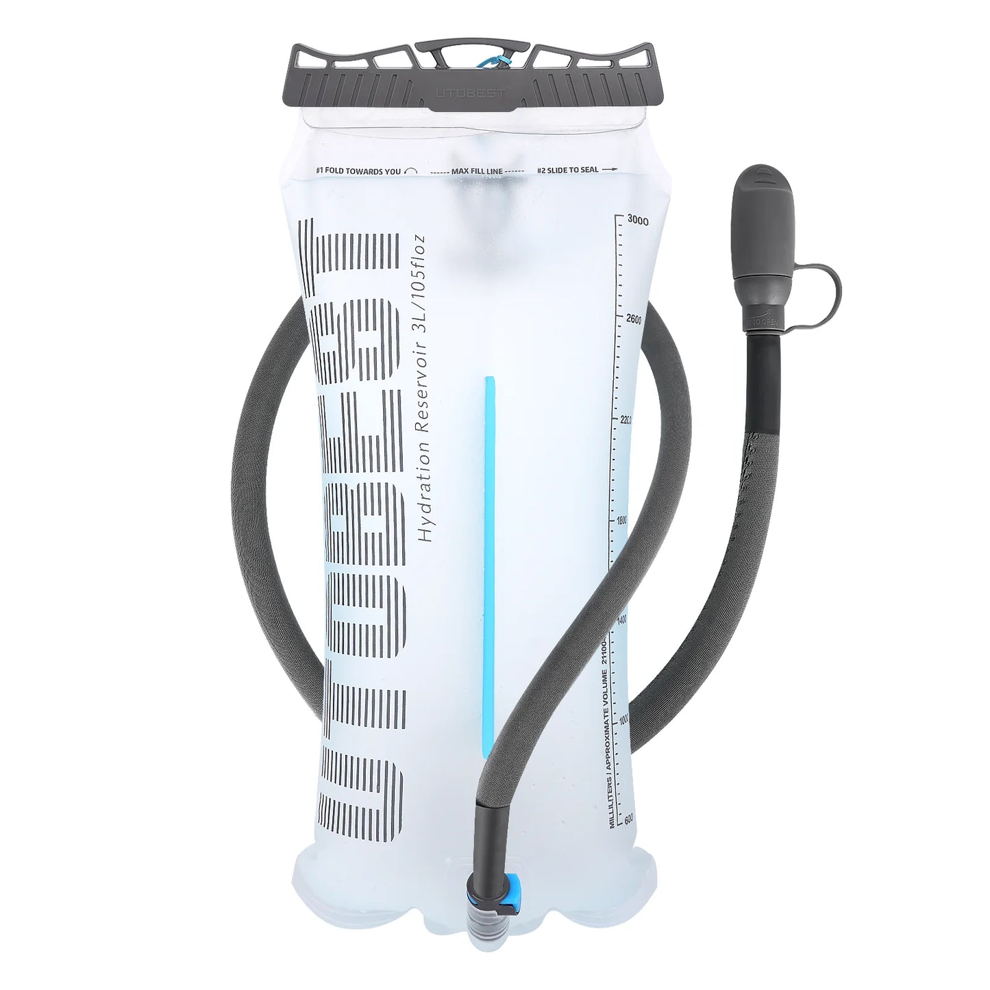 UTOBEST 1.5L/2L/3L Water Bladder Hydration Pack Reservoir TPU Water Storage Bag for Camping Cycling Running Hiking