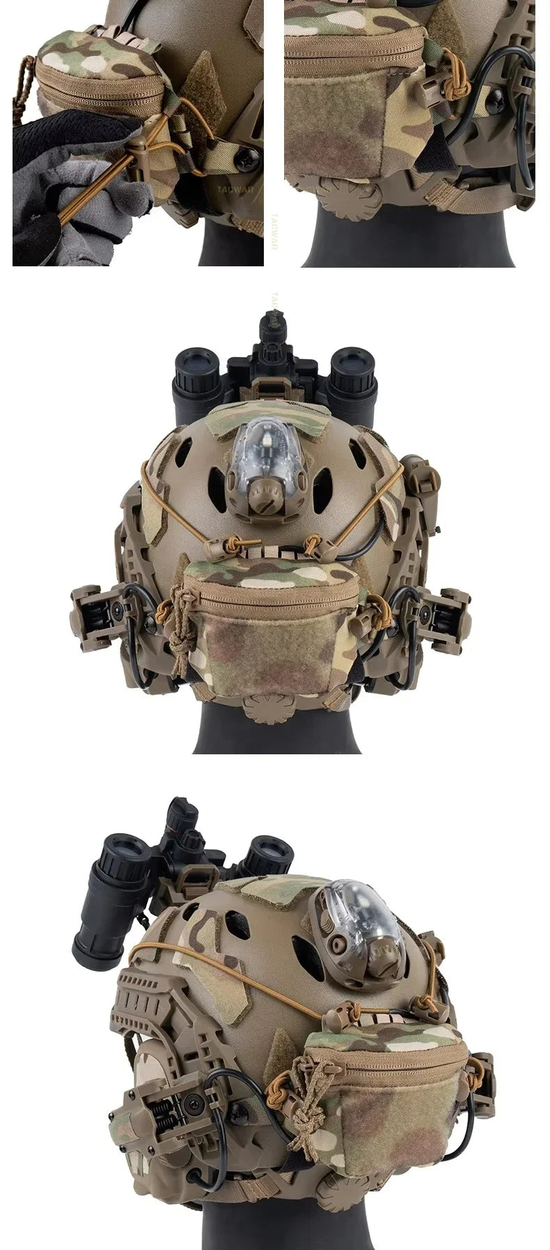Universal Tactical Helmet Counterweight Pouch – Rear Battery Bag for Airsoft & Outdoor