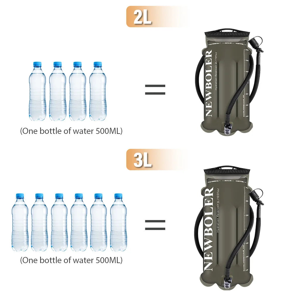 NEWBOLER  2L-3L TPU Water Bag Sports Backpack Bicycle Riding Water Bag Food Grade Outdoor Drinking Water Bag Camping Water Bag