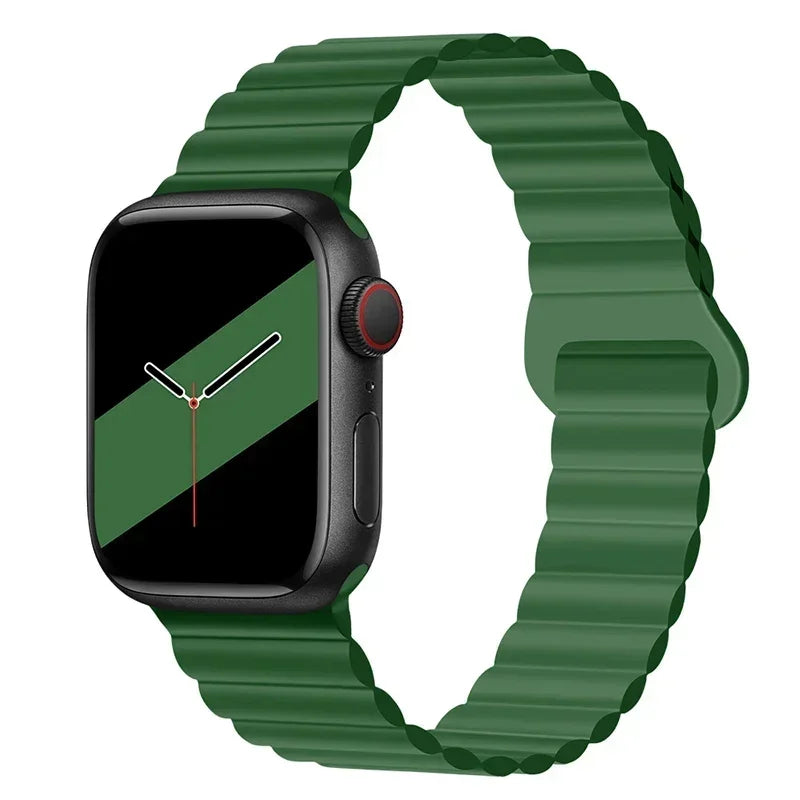 Magnetic Silicone Apple Watch Band – Sport Strap for iWatch All Series