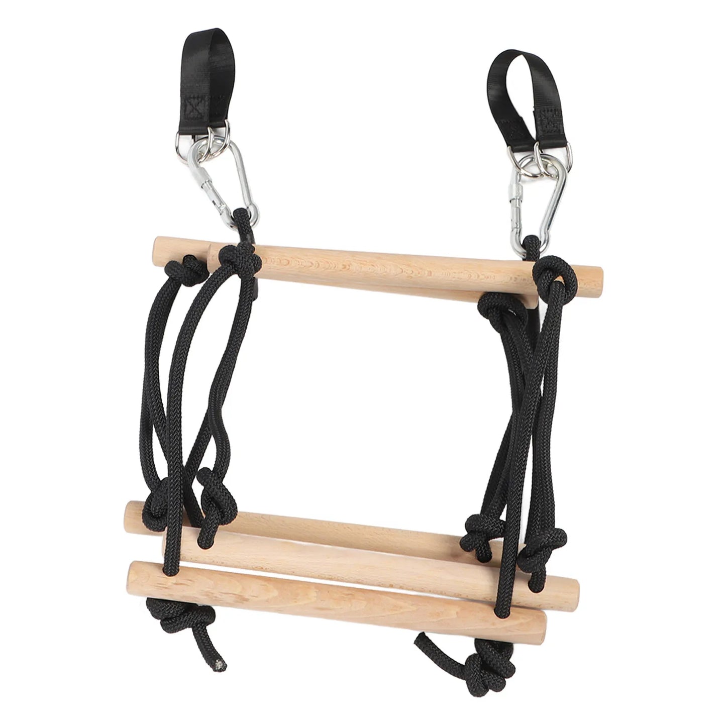 Kids Hanging Ladder Multifunctional Easy To Use Kids Swing Rope Ladder 5 Steps 100kg Prevent Slip Wooden for Playground