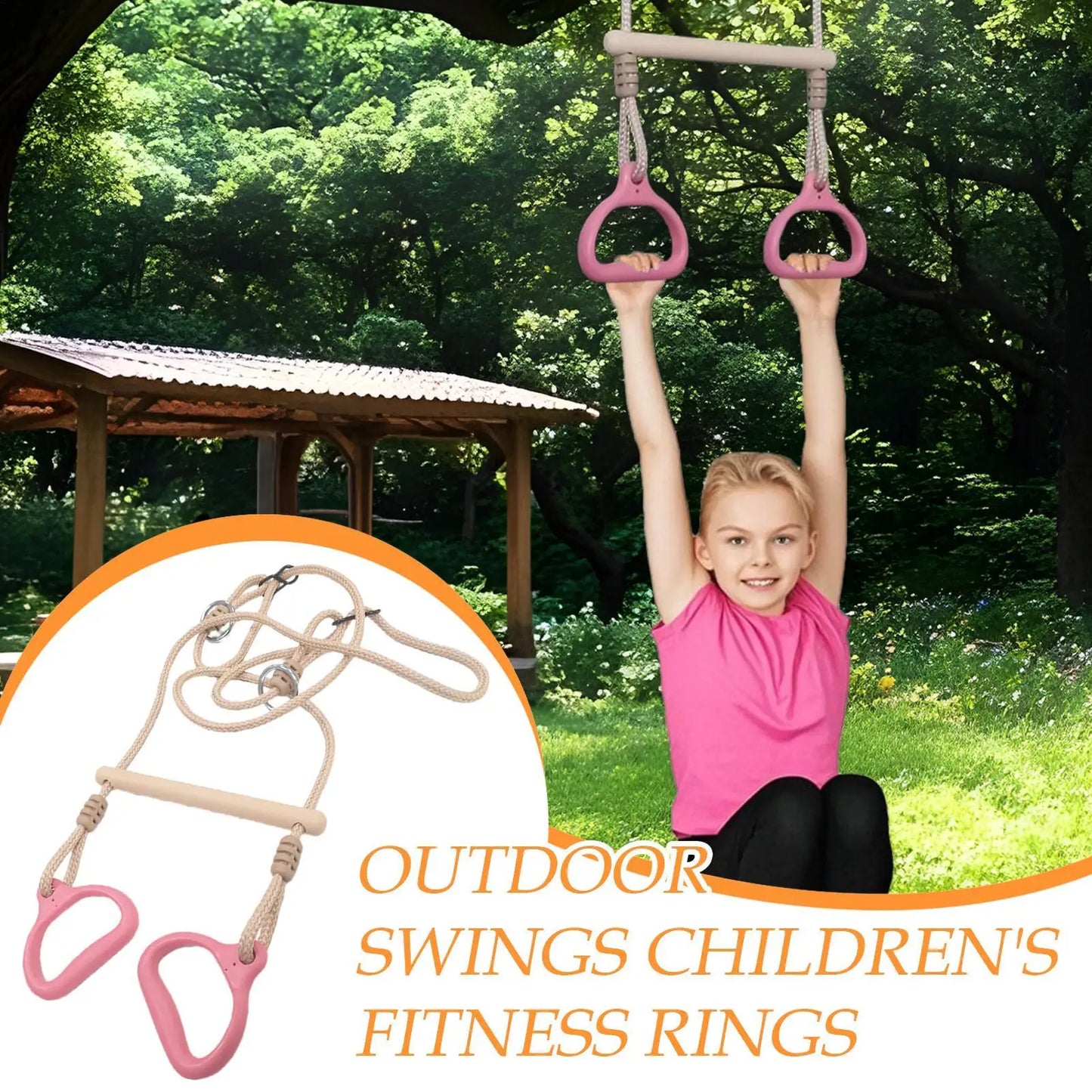 Trapeze Swing Bar Playground Equipment Rings Bar Ergonomic Sensory Game Easy installation For Children Indoor Playtime Backyard