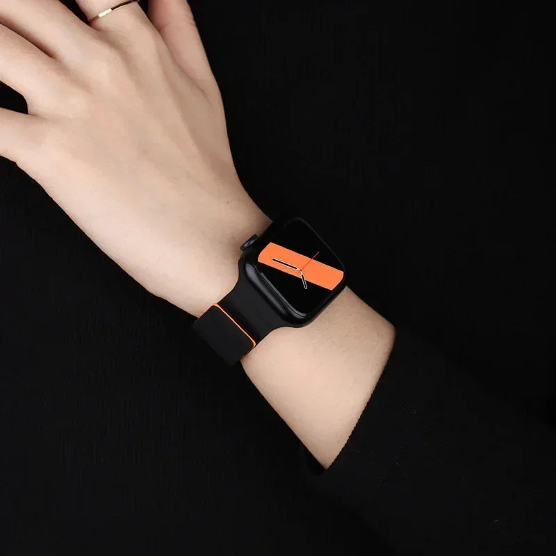 Magnetic Silicone Apple Watch Band – Sport Strap for iWatch All Series