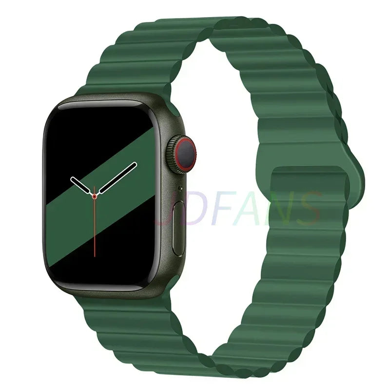 Magnetic Silicone Apple Watch Band – Sport Strap for iWatch All Series